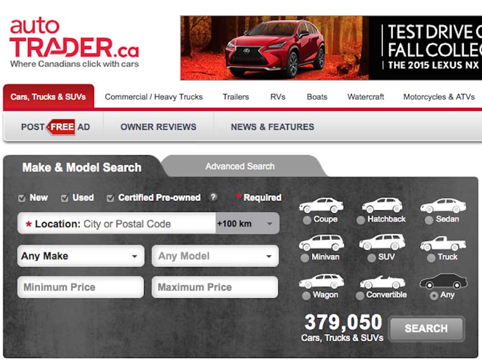 Screen shot of Auto Trader